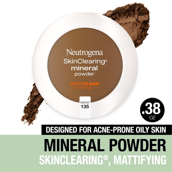 Neutrogena SkinClearing Pressed Acne Powder, Chestnut 135,. 38 oz