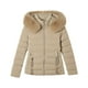 thumbnail image 4 of Parkas de manga larga para mujer, chaqueta informal de algodón con capucha y mangas largas de colores., 4 of 9