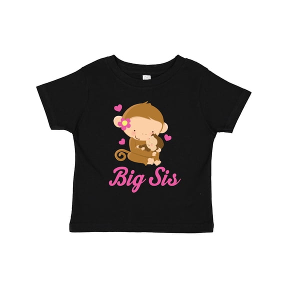 Inktastic Big Sis Monkeys Girls Toddler T-Shirt