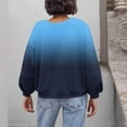thumbnail image 2 of DAFPZW Sweatshirt for Womens Fashion Casual Crew Neck Long Sleeve Pullover Fall Ombre Print Ladies Oversized Tops, 2 of 5