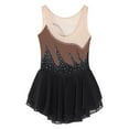 thumbnail image 5 of iiniim Kids Girls Sleeveless Ballet Gymnastics Leotard Glitter Rhinestone Skating Dance Dress Brown 6, 5 of 7