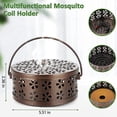 thumbnail image 5 of Soporte de bobina de mosquito de hierro portátil retro con asa Soporte de incienso ignífugo redondo (Bronce), 5 of 5