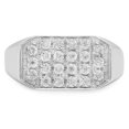 thumbnail image 3 of Dazzlingrock Collection 0.10 Carat (ctw) Sterling Silver Round White Diamond Men's Hip Hop Micro Pave Wedding Band, Size 10, 3 of 4