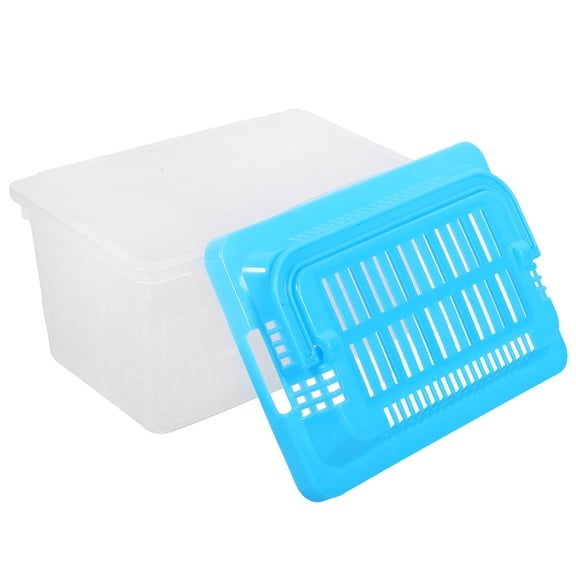 DEEPCRAFF 1Pcs Tortoise Carrier Sky-blue PP for Turtle Cage Outdoor Adventures