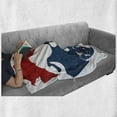 thumbnail image 6 of Fitness Soft Flannel Fleece Blanket, Strong Muscular Man with Biceps Powerful Athlete Bodybuilder Trainer Gym Logo, Cozy Plush for Indoor and Outdoor Use, 60" x 80", Red Blue White, by Ambesonne, 6 of 6