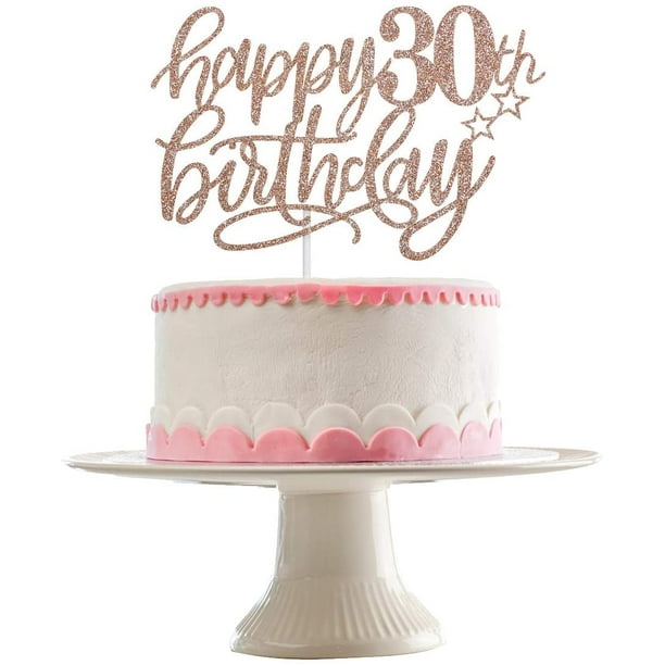 Décoration de gâteau Happy 30e anniversaire - Paillettes d'or rose,  décoration de gâteau 30e anniversaire, décoration de fête 30 ans et  fabuleuse, décorations de 30e anniversaire, décoration de gâteau 30e  anniversaire or