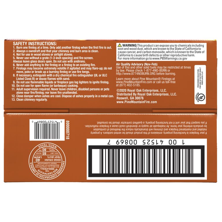 PINE MOUNTAIN Citronella Scented Firelog 4 Pack - Walmart.com