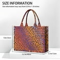 thumbnail image 3 of Large Capacity Tote Bag,Orange and Purple Of Leopard Print Handbag Fashion Luxury Tote Bag,15.7"x13"x 5.1" Inches,Laptop Compatible, 3 of 6