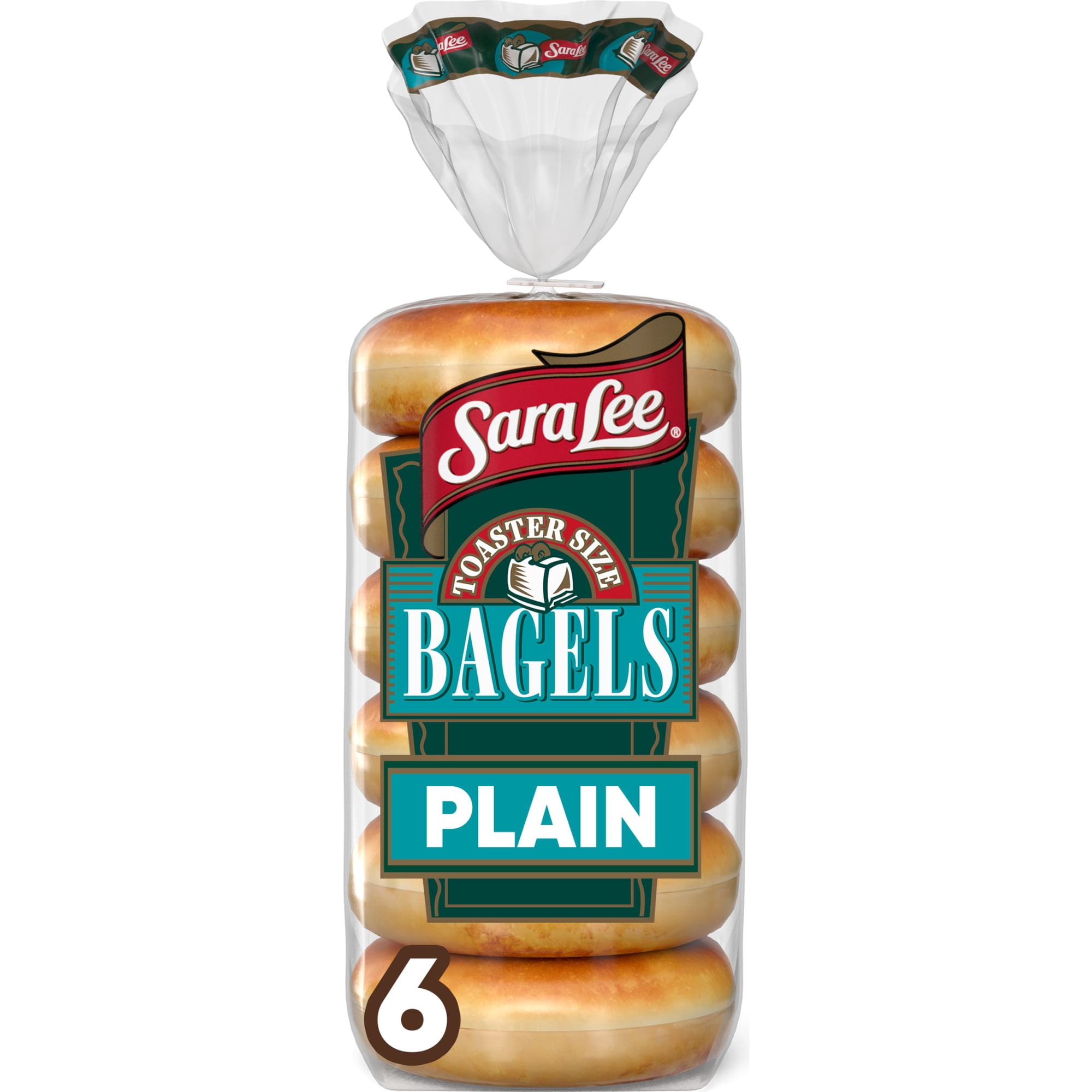 Sara Lee Plain Bagels, 6 count, Pre-sliced Bagels, 13 oz Bag