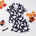 thumbnail image 2 of JAJAHO Halloween Girls Pajamas Button Front Top And Shorts Set Short Sleeve Kids 2 Piece Pj Set, Sizes 4-7T, 2 of 8