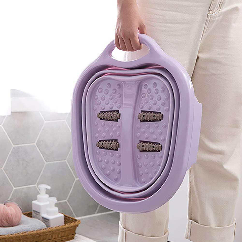Roller Folding Portable Foot Bath Foam Basin Home Travel Wash Basin