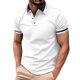 thumbnail image 1 of Camisas de Verano Casuales de los Hombres Botón de Manga Corta con Solapa, Camisa de Malla Transpirable para la Oficina, el Trabajo Y las Vacaciones, 1 of 8