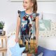 thumbnail image 4 of Balery Colorful Cow Pasture Camisón de princesa para niñas, pijama de algodón con mangas abullonadas, suave y bonito.-XX-Large, 4 of 6