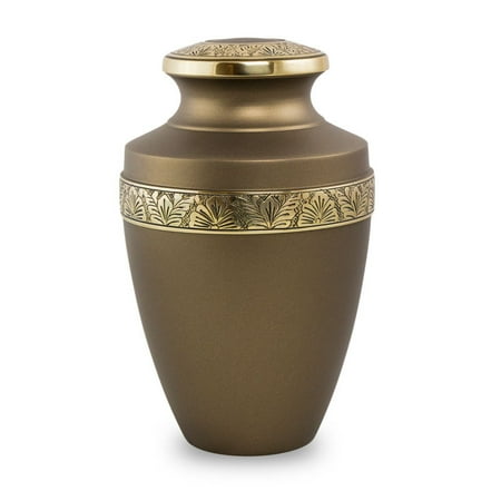 - Bronze Cremation Urn - Large 200 Pounds - Bronze Brown Floral Grecian