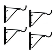 Tetra-Teknica YH08-01 8-Inch Wall Mounted Iron Bracket Hooks for Planters, Lanterns, Birdfeeders and More, Powder Coated Matte Finish, Color Black, Pack of 4