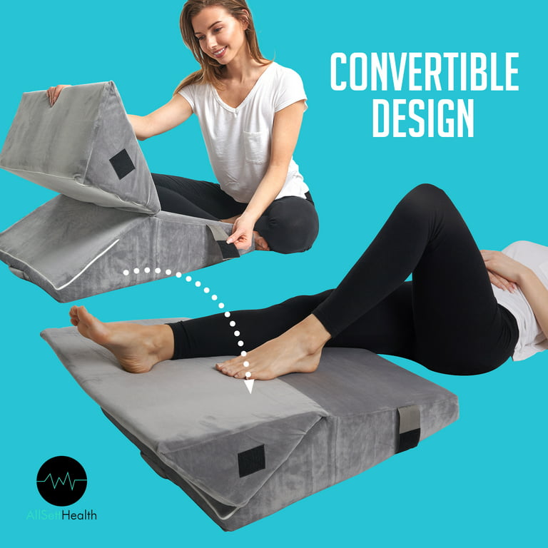 Bed Wedge Pillow - Adjustable 9&12 Inch Folding Memory Foam Incline Cushion  System for Legs and Back Support Pillow - Acid Reflux, Anti Snoring
