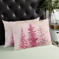 thumbnail image 4 of Christmas Pine Tree Throw Pillow Cover,Seasonal Winter Snowflake Pink Xmas Rectangle Decorative Pillow Case Protector Soft Cushion Cover Lumbar Pillowcase for Couch Sofa Bedroom Car Decor 24x36 Inch, 4 of 8