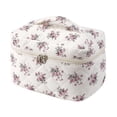 thumbnail image 1 of Bolsa de maquillaje RSRSLEII acolchada de pana grande para mujer, rosa, 1 of 6