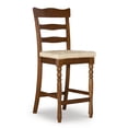thumbnail image 2 of Linon Kiley Full Back Wood Counter Stool, 26" Seat Height, Walnut Finish, 2 of 9