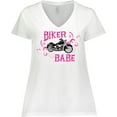 thumbnail image 3 of Inktastic Biker Babe Women's Plus Size V-Neck T-Shirt, 3 of 5