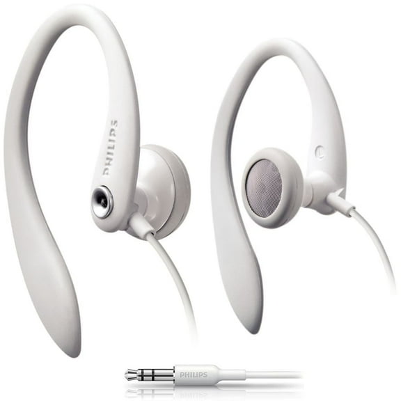 Philips SHS3200WT/37 Flexible Earhook Headphones White, 1.2m Cable, 15mm driver