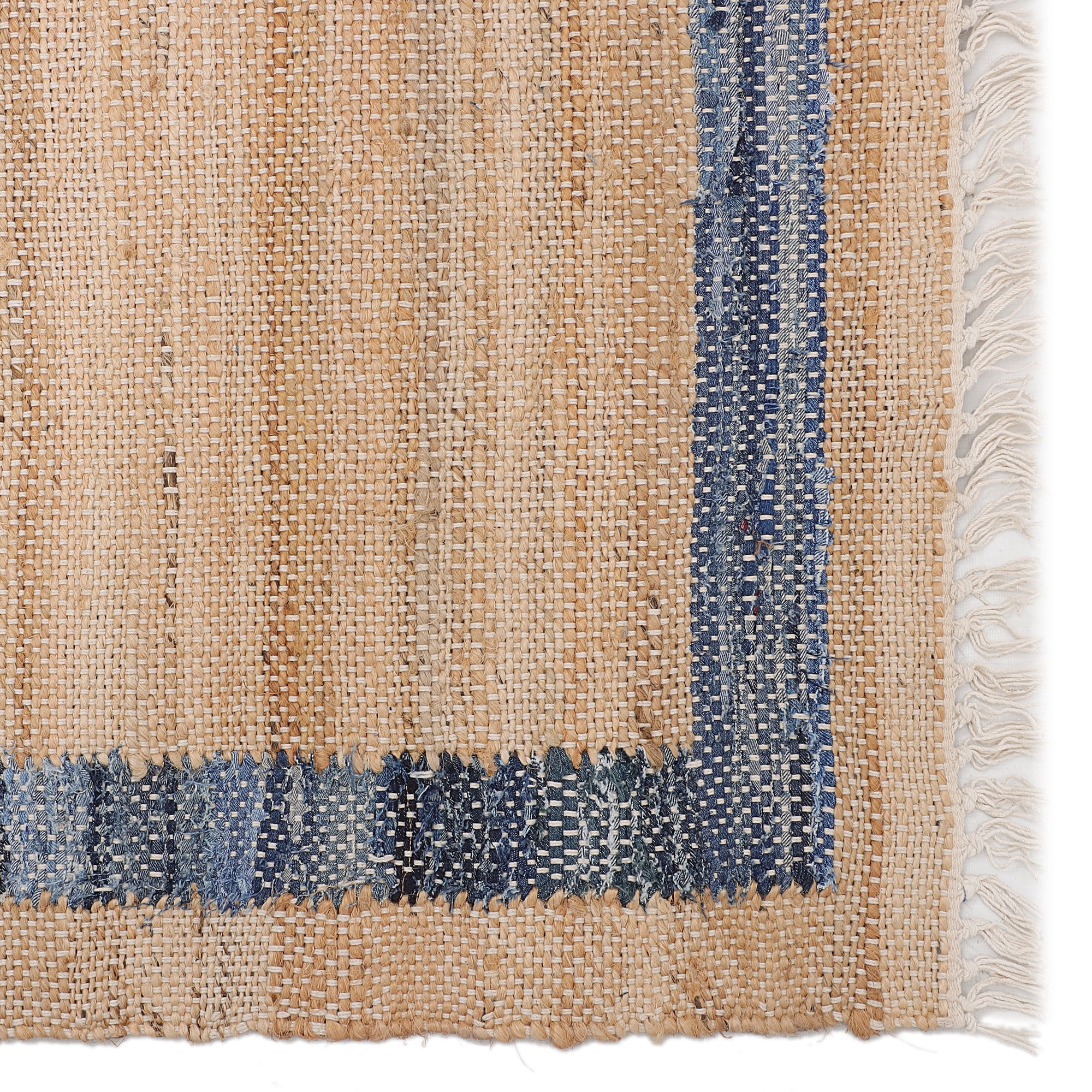 The Pioneer Woman Denim Jute Accent Rug – Natural & Blue Border | 30" x 46"