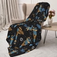 thumbnail image 3 of Fuzoiu Space Rocket Print Flannel Throw Blanket,Light Weight Warm Decorative,Throw Blanket Cover for Sofa, Couch, Bedroom,Travel-60"x50", 3 of 6