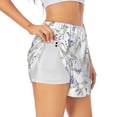 thumbnail image 2 of Disketp Lavender Flowers Print Women's Shorts Workout Shorts for Athletic Gym Running Shorts with Phone Pockets XX-Large, 2 of 8