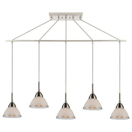 

Woodbridge Lighting Lucia 5-Light Metal Linear Pendant in Satin Nickel/Bronze