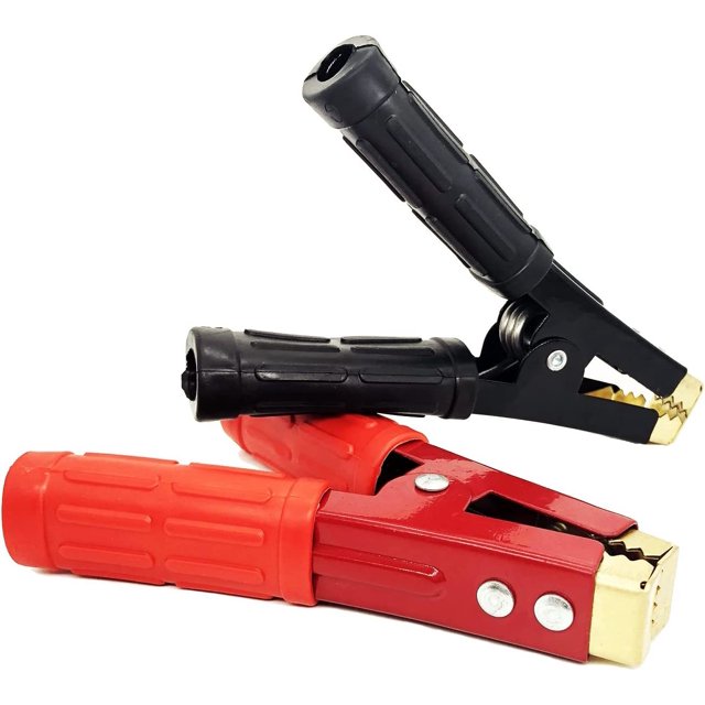 Jinsinto 2pcs Battery Clips Metal Alligator Clamps Insulated Battery Clips with Plastic Handle for Jumper Cables
