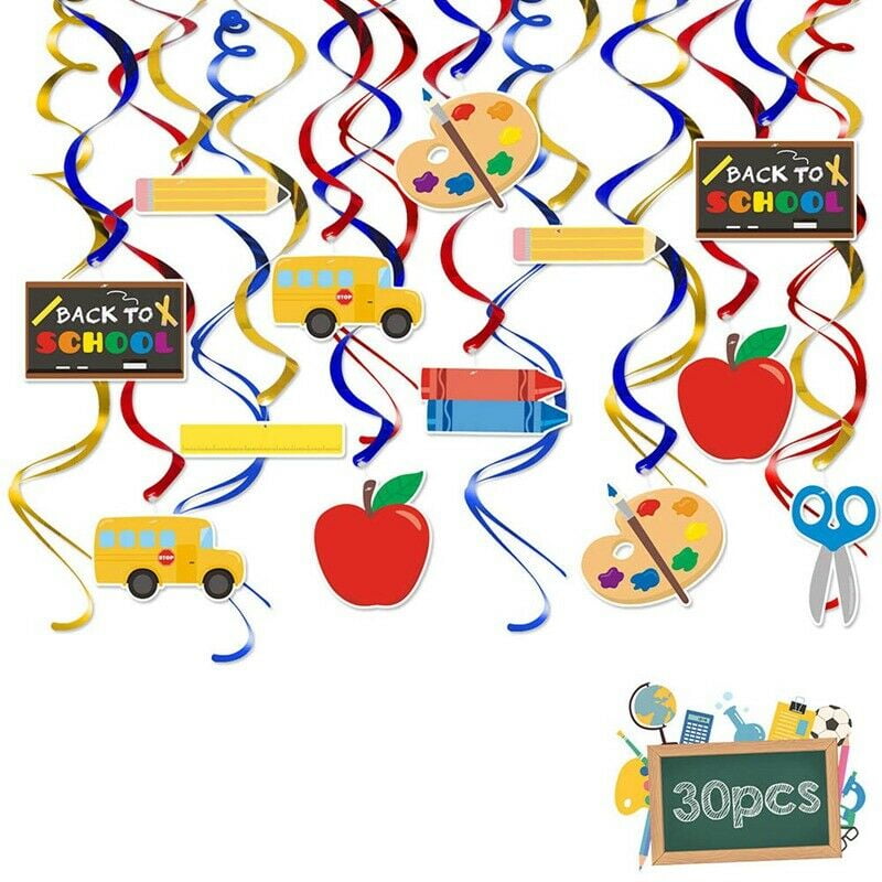 Akoada 30x Back To School Hanging Swirl Set Decors Ceiling