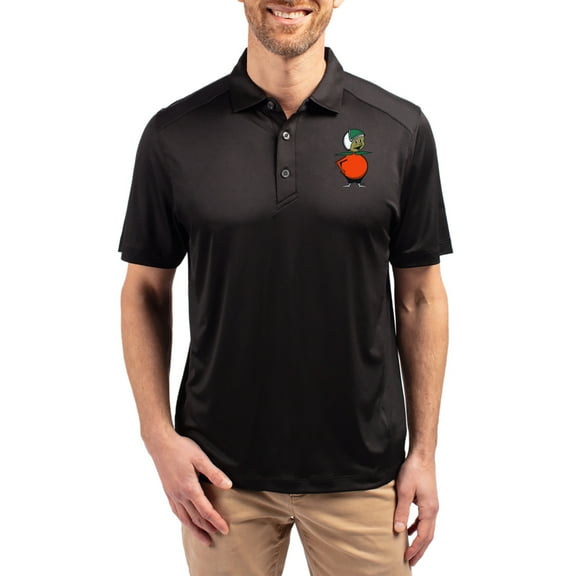 Men's-Cutter & Buck  Black UCF Knights Forge Eco Stretch Recycled Polo