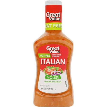 - (4 Pack) Great Value Fat Free House Italian Dressing & Marinade, 16 Oz