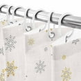 thumbnail image 5 of Red Christmas Shower Curtain, 66" x 72", Snowman Xmas Tree Golden Snowflake Waterproof Bathroom Curtain Washable Shower Curtain Set with 12 Hooks, 5 of 6