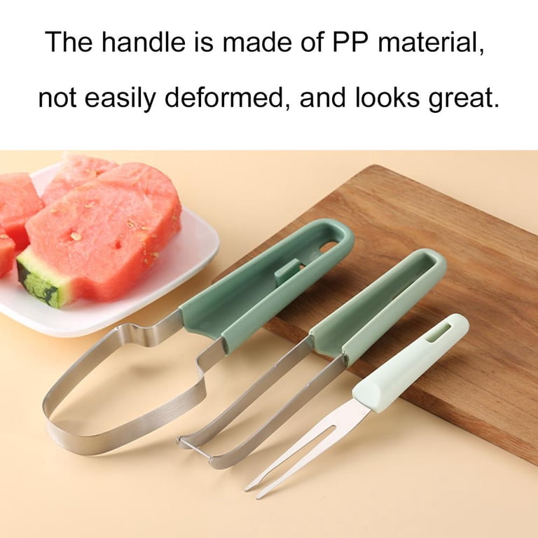 3-in-1 Watermelon Cutter Tool – Stainless Steel Slicer With Popsicle Mold & Fork For Summer Fun