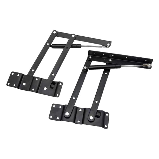 2 bisagras con mecanismo elevador para mesa de centro con varilla hidráulica, de alta resistencia, de acero al carbono, plegables y de gran