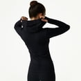 thumbnail image 5 of Ropa de secado rápido con capucha Ropa de entrenamiento para mujer Chaqueta para correr Cremallera sin costuras Ropa de fitness Ropa deportiva ajustada de manga larga, 5 of 5