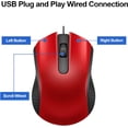 thumbnail image 4 of Ergonomic USB Wired Computer Mouse, Ambidextrous for Right or Left Hand Use, Durable Clicks, Compatible with PC, Laptop, Desktop, Chromebook, Notebook and Mac (Red), 4 of 5