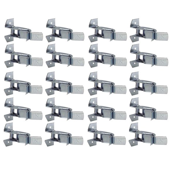 Wideskall Pince à Ressort en Métal Robuste pour Outils Support Mural pour Garage Placard Balais et Vadrouilles (Lot de 20)