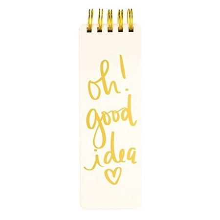 eccolo dayna lee collection go-getter off white "oh! good idea" 3x8.5" hardcover spiral memo pad, 300 pages