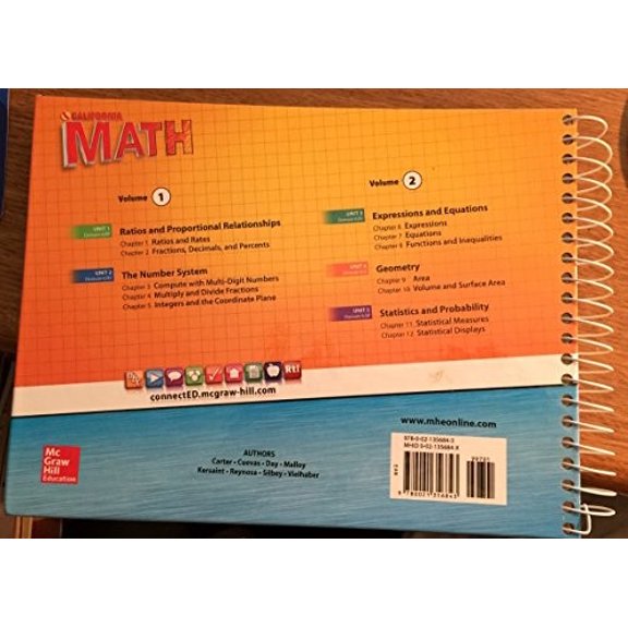 Pre-Owned California Math - Your Common Core Edition CCSS Course 1 Volume 2 Teacher Walkaround Edition Paperback