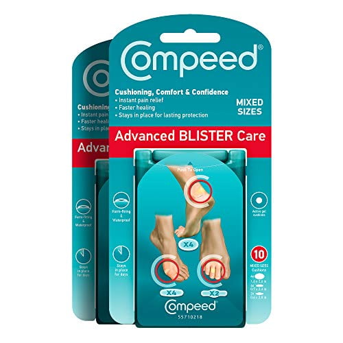 richting kwaad steenkool Compeed Advanced Blister Care Cushions 10 Count Mixed Sizes Pads (2 Packs)  - Packaging May Vary - Walmart.com
