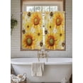 thumbnail image 4 of Sunflower Living Room Curtains 2 Panel, Yellow Floral Elegant Pastoral Flowers Rustic Cafe Window Treatment, Farmhouse Bedroom Bathroom Kitchen Curtains Drapes 104"x45", 4 of 6