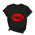 thumbnail image 4 of RKSTN Hauts pour Femmes 2024 Printemps Été Imprimé Graphique Col Rond Manches Courtes Hauts Saint-Valentin Couleur Unie Blouse Ample Décontractée, 4 of 4