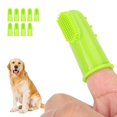 thumbnail image 4 of 10PCS Silicone Soft Pet Finger Toothbrush Green Teeth Cleaning Tool for Cats Dogs(Green ), 4 of 9