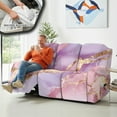 thumbnail image 4 of COEQINE Stretch Recliner Couch Cover Heavy Duty Reclining Sofa Cover 8 Pieces 3 Seater Lazy Boy Recliner Chair Slipcover Thick Soft Furniture Protector, Pink Gold Marble, 4 of 8