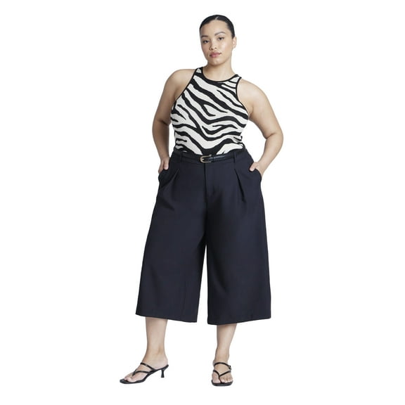 ELOQUII Women's Plus Size Wide Leg Culotte