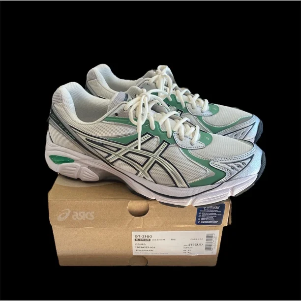 2155) Asics GT-2160 White/Silver/Shamrock Green 1203A275-103 Men’s Size 9.5