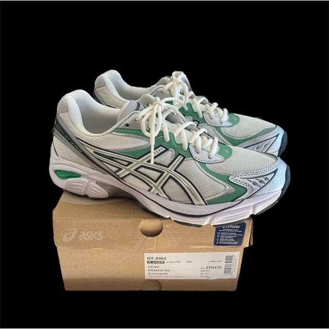 2155) Asics GT-2160 White/Silver/Shamrock Green 1203A275-103 Men’s Size 9.5