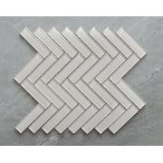 1" x 4" Glossy Glass Herringbone Mosaic Tile